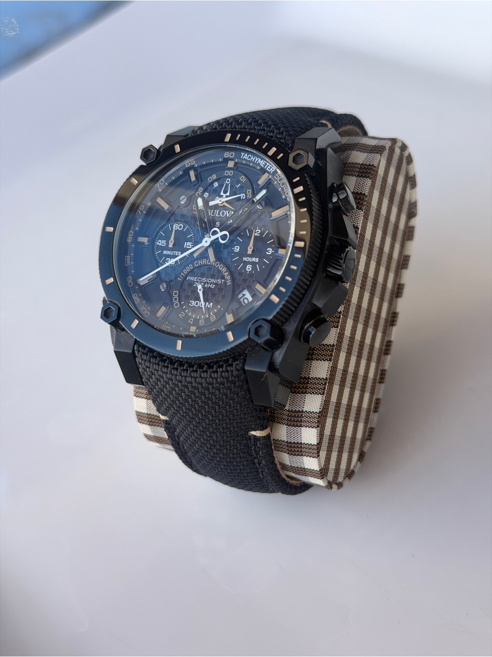 Bulova Tactical Precisionist Chronograph Watch with Black Fabric Strap
